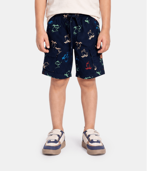 Bermuda Niño Piero Print Azul Atlántico