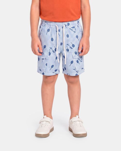 Bermuda Niño Piero Print Blanco Optico