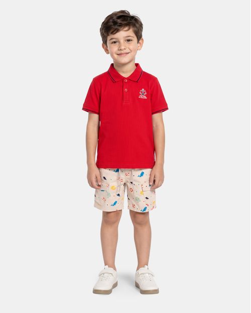 Polo Cuello Camisa Niño Gerard Rojo Dark