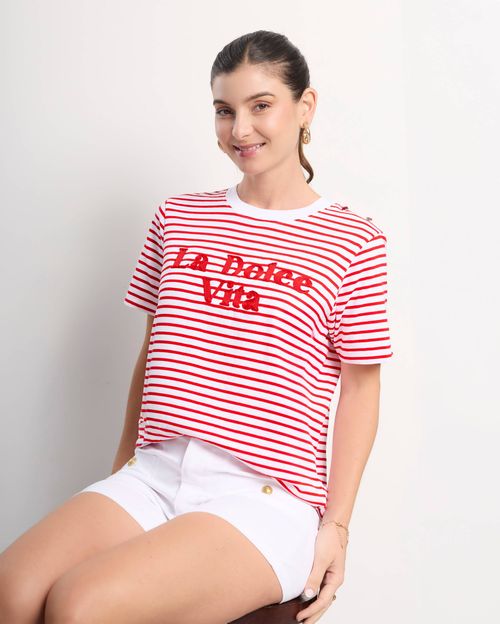 Polo Mujer Lua Print Rojo