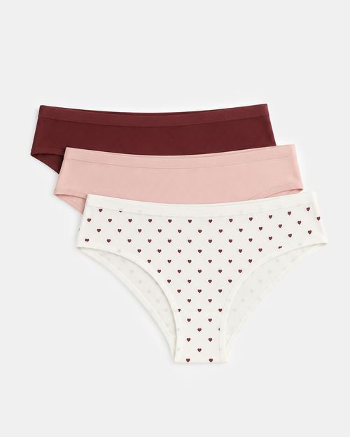 Trusa Pack x 3 Mujer Kalena Pink/Coco/Bordo