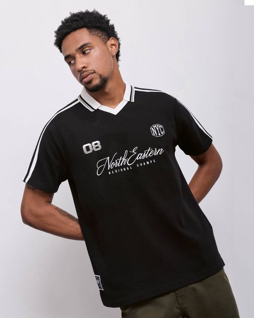 Polo Cuello Camisa Hombre Sian Negro