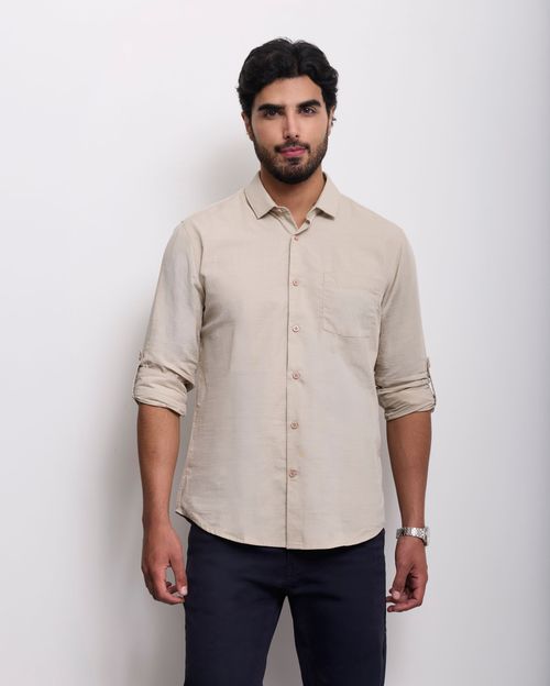 Camisa Hombre Caleb Beige Arena